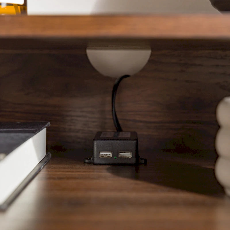 Moderner Nachttisch mit 2 Schubladen und USB-Anschluss