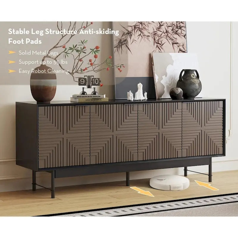 64.45 TV-Ständer im Mid-Century-Stil mit Türen