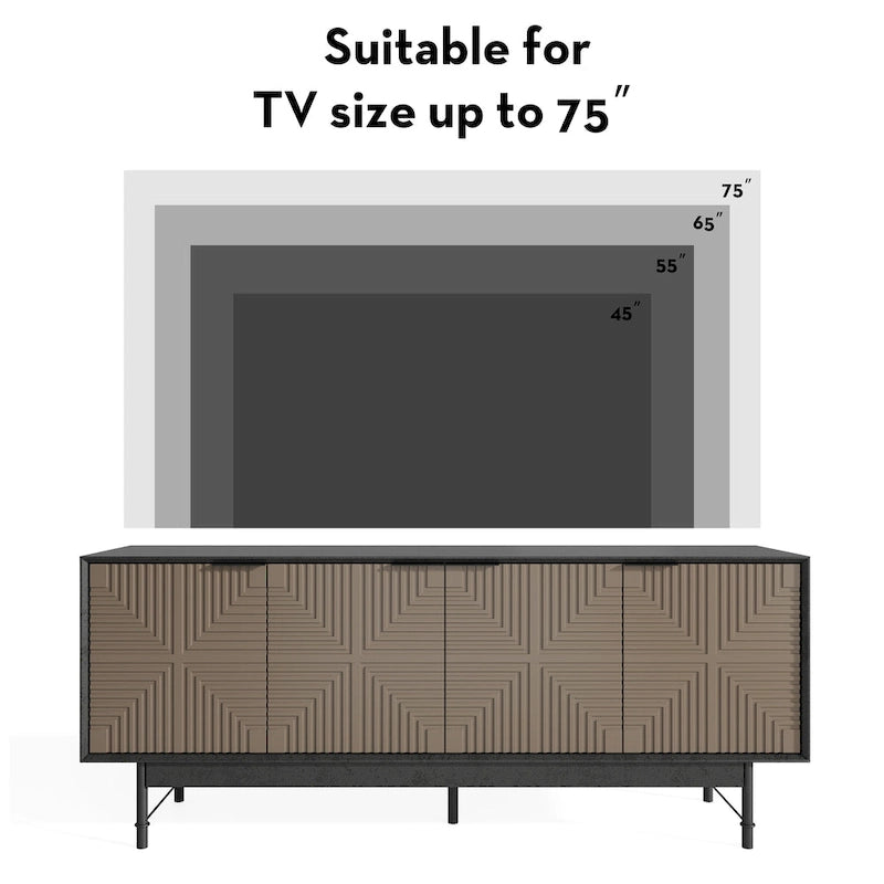 64.45 TV-Ständer im Mid-Century-Stil mit Türen
