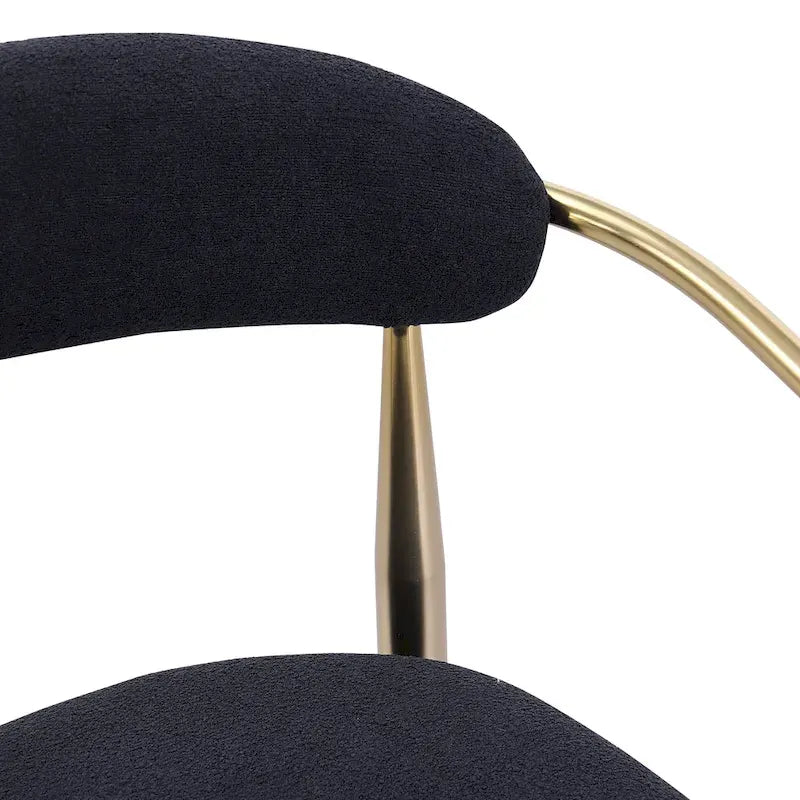 Lot de 2 tabourets de bar, chaises de comptoir avec dossier rembourré, accoudoirs et pieds en métal pour îlot de cuisine