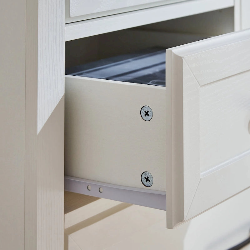 Kommode im Landhausstil mit 5 Schubladen, hohe Schubladenkommode und Stauraumorganizer fürs Wohnzimmer