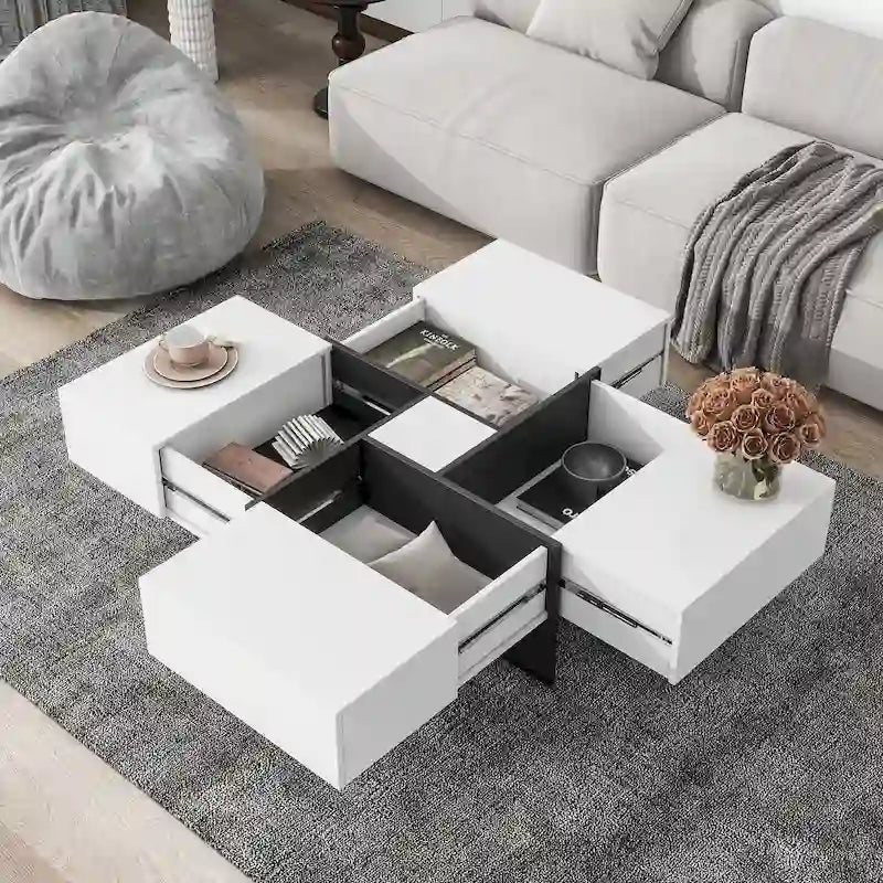 Table basse moderne et tendance avec rangement caché - 31.50 x 31.50 x 13.80