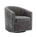 Fauteuil d’appoint pivotant en tissu, forme tonneau