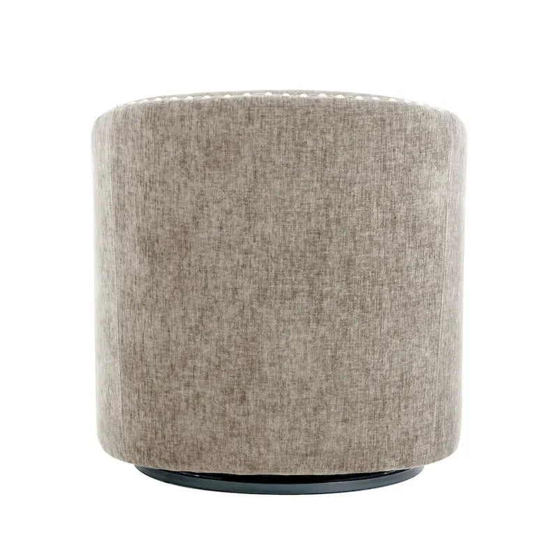 Fauteuil d’appoint pivotant en tissu, forme tonneau
