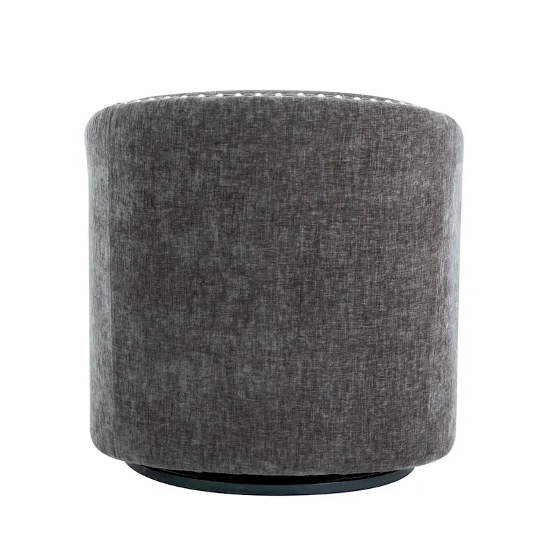 Fauteuil d’appoint pivotant en tissu, forme tonneau