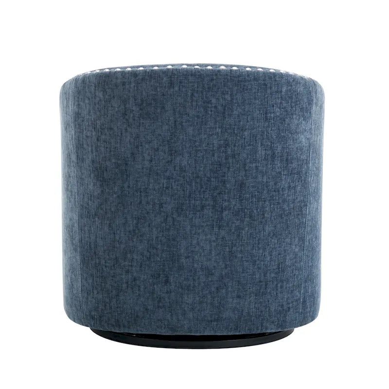 Fauteuil d’appoint pivotant en tissu, forme tonneau
