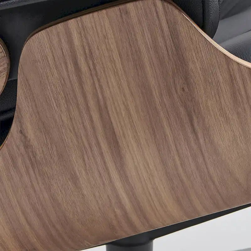 Loungesessel und Ottoman-Set im Mid-Century-Modern-Stil aus echtem Leder