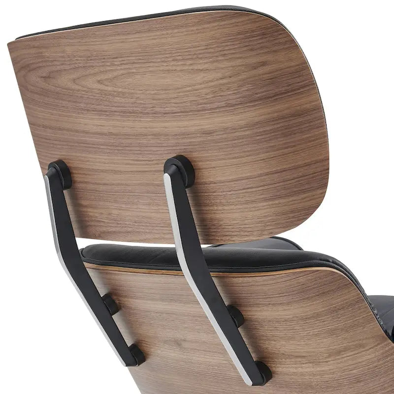 Loungesessel und Ottoman-Set im Mid-Century-Modern-Stil aus echtem Leder
