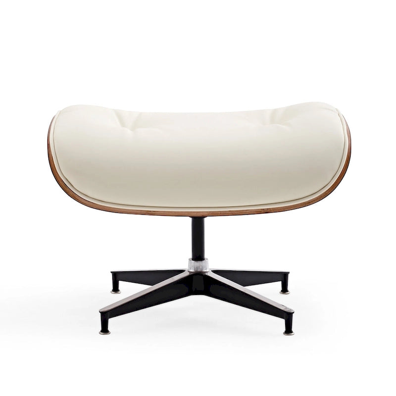 Loungesessel und Ottoman-Set im Mid-Century-Modern-Stil aus echtem Leder