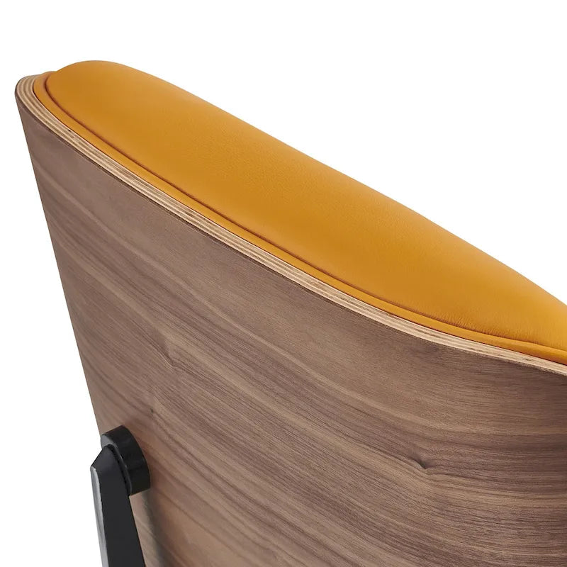 Loungesessel und Ottoman-Set im Mid-Century-Modern-Stil aus echtem Leder