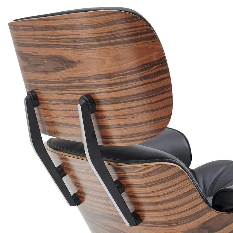 Loungesessel und Ottoman-Set im Mid-Century-Modern-Stil aus echtem Leder