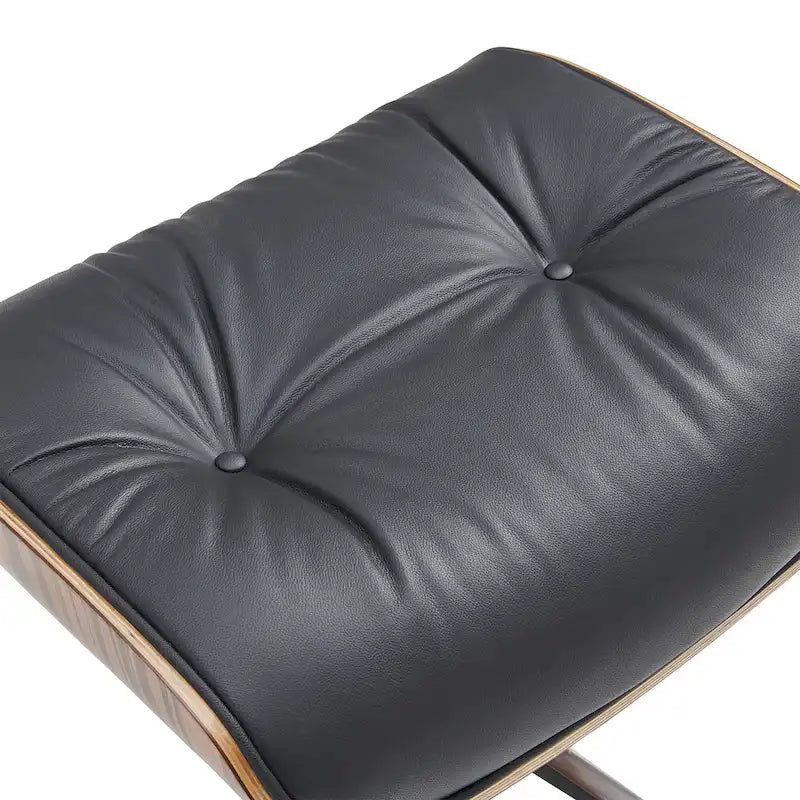 Loungesessel und Ottoman-Set im Mid-Century-Modern-Stil aus echtem Leder