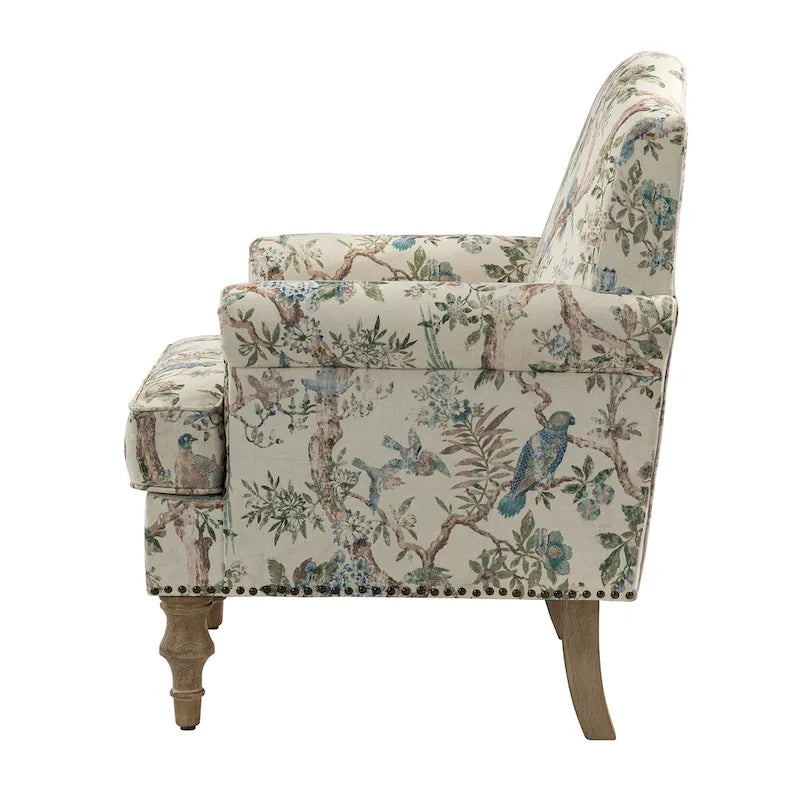 Sessel im Landhausstil mit Ziernägeln und gerollten Armlehnen (2er-Set)