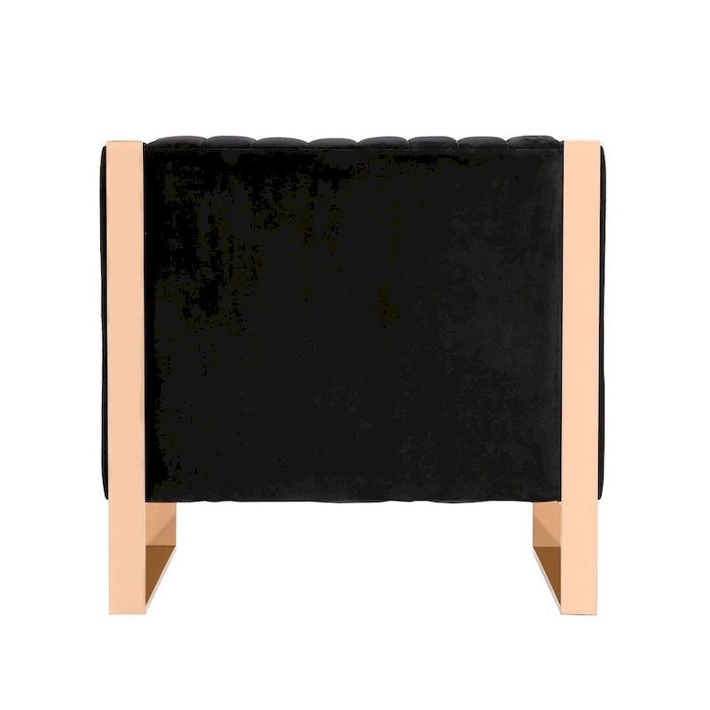 Fauteuil d’appoint en velours à cadre doré Manhattan Comfort Trillium (lot de 2)