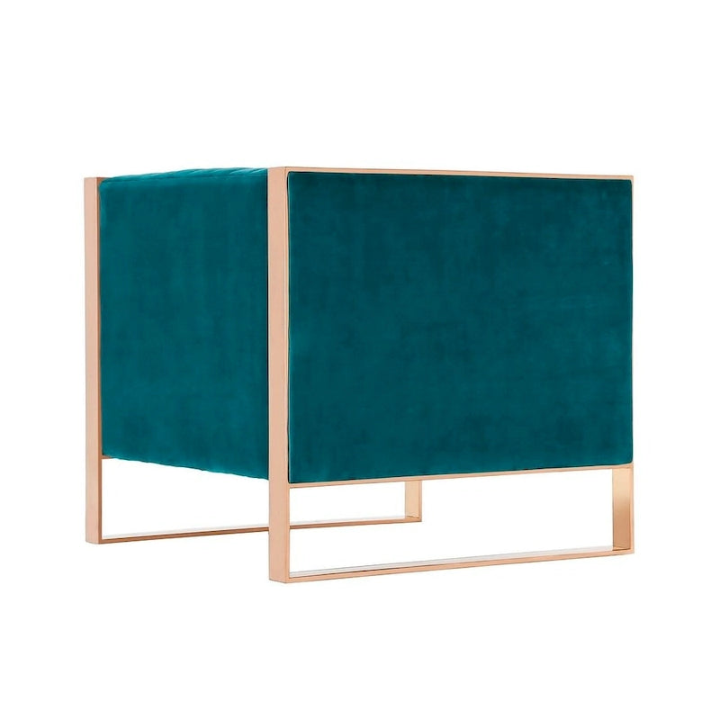 Fauteuil d’appoint en velours à cadre doré Manhattan Comfort Trillium (lot de 2)