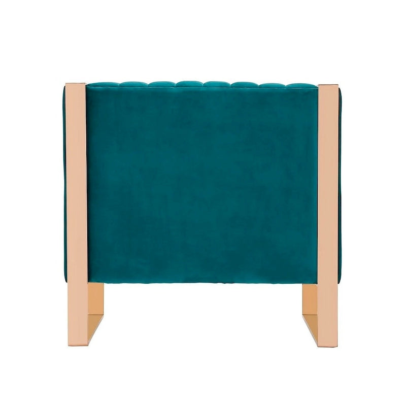 Fauteuil d’appoint en velours à cadre doré Manhattan Comfort Trillium (lot de 2)