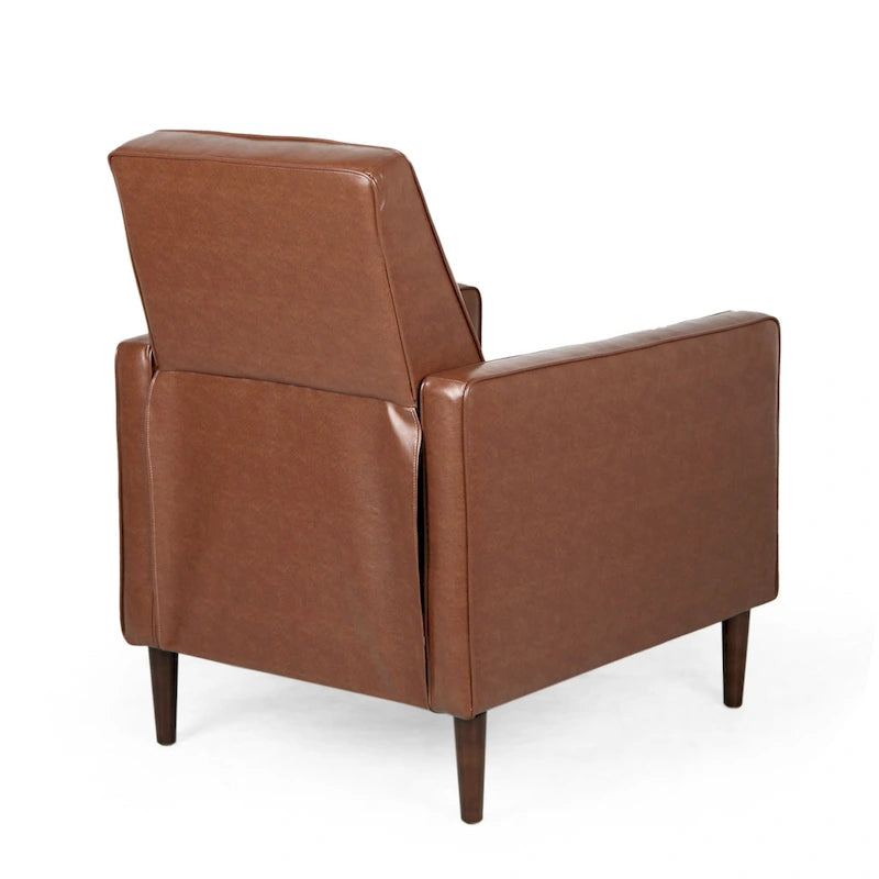 Relaxsessel aus Kunstleder im Mid-Century-Stil mit Knopfheftung