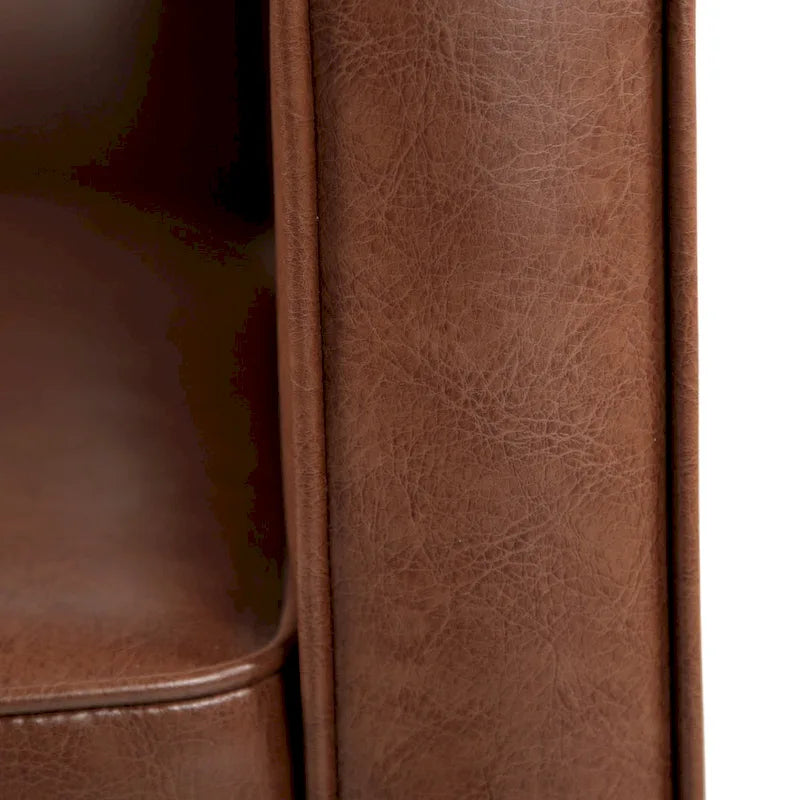 Relaxsessel aus Kunstleder im Mid-Century-Stil mit Knopfheftung