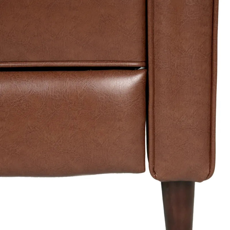 Relaxsessel aus Kunstleder im Mid-Century-Stil mit Knopfheftung