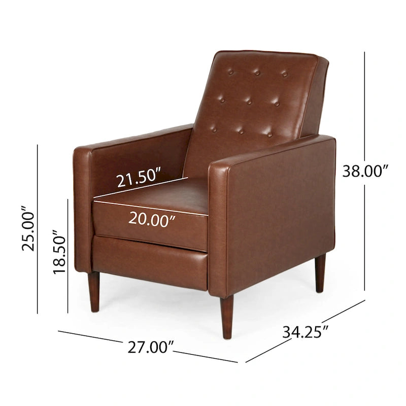 Relaxsessel aus Kunstleder im Mid-Century-Stil mit Knopfheftung