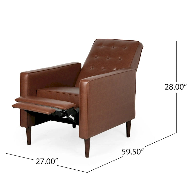 Relaxsessel aus Kunstleder im Mid-Century-Stil mit Knopfheftung
