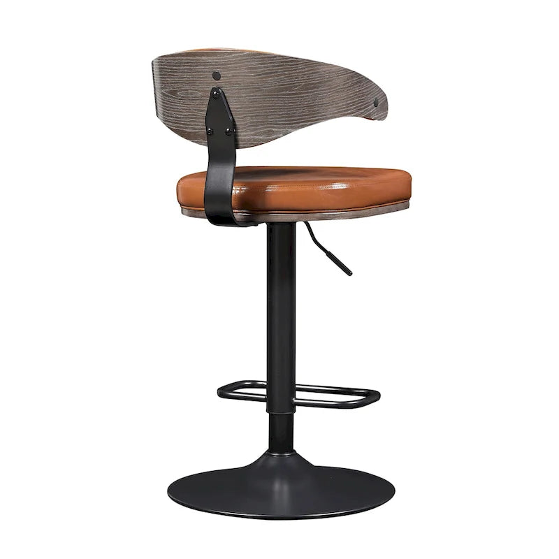 Taburetes de bar giratorios ajustables de madera curvada