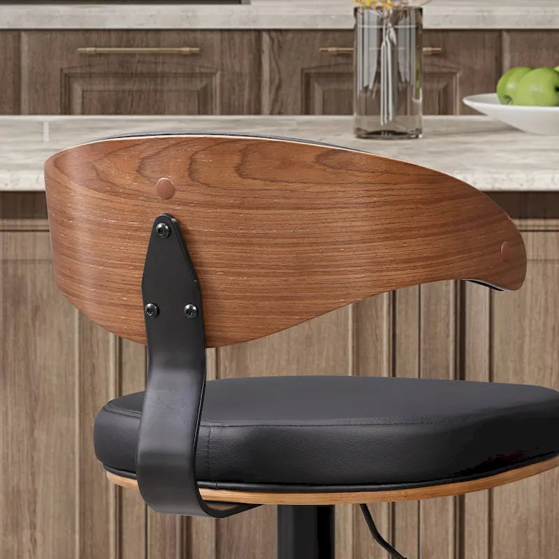 Taburetes de bar giratorios ajustables de madera curvada