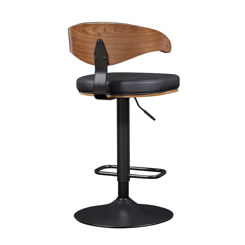 Taburetes de bar giratorios ajustables de madera curvada