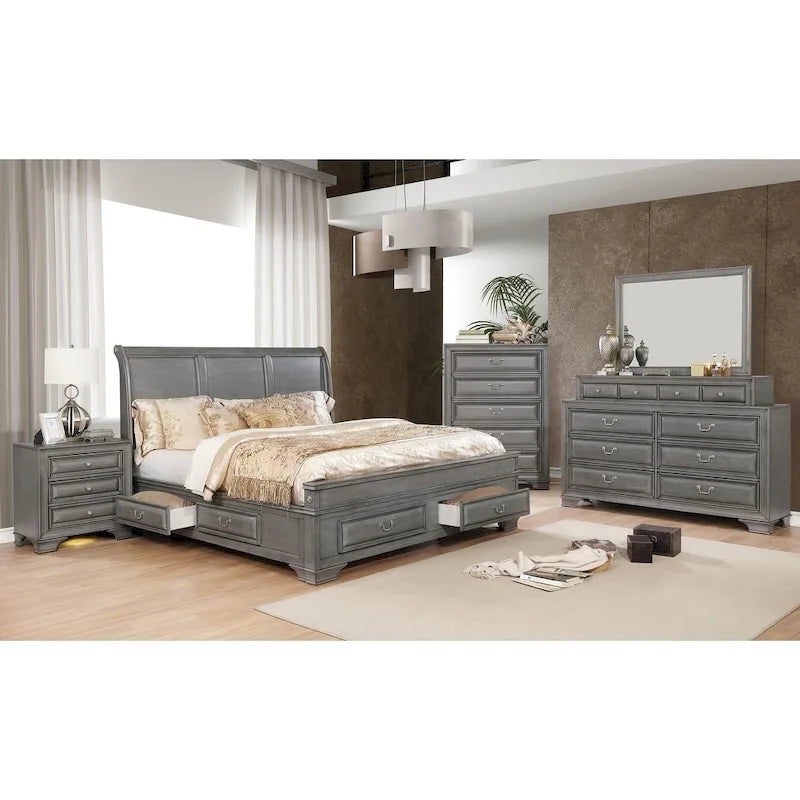 Oslo Transitional Solid Wood 5-Drawer Chest by Furniture of America