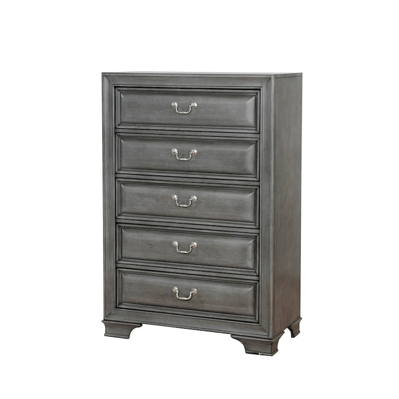 Commode de transition en bois massif à 5 tiroirs