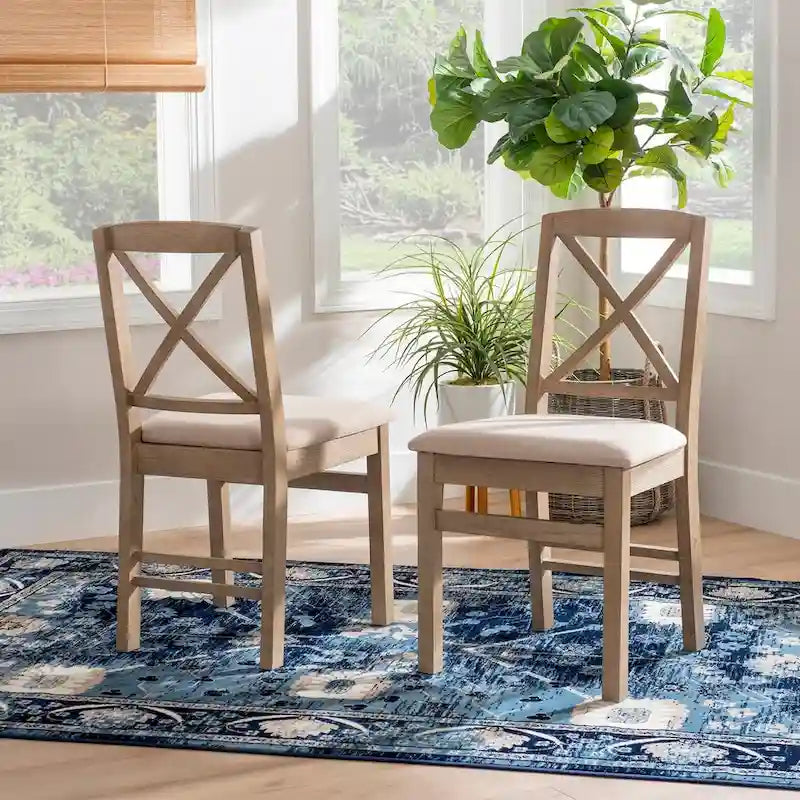Chaise de salle à manger à dossier en X (lot de 2)