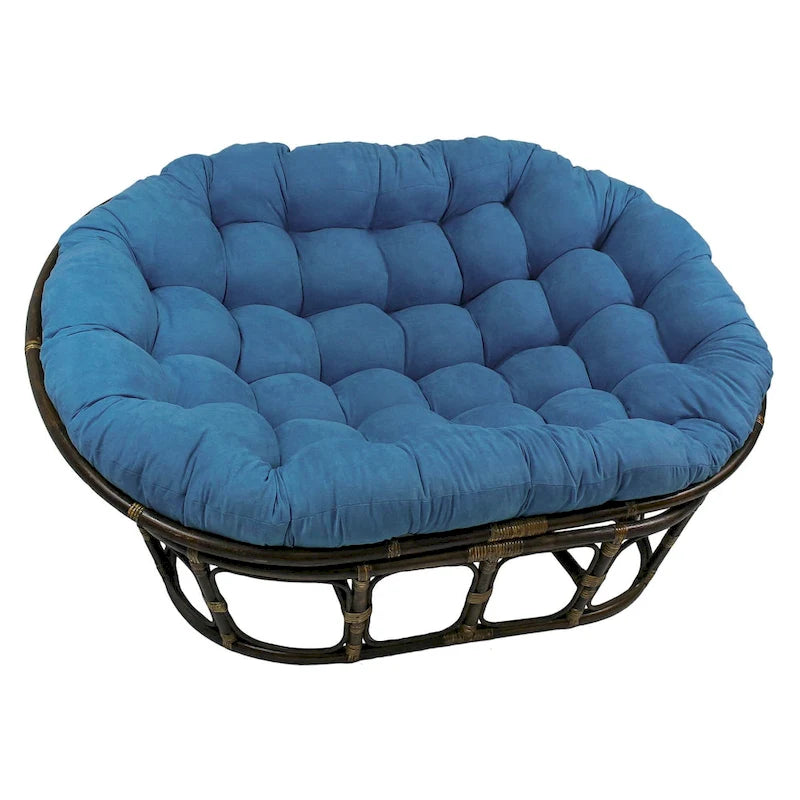 Fauteuil double avec coussin en microsuède