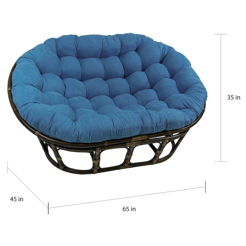 Fauteuil double avec coussin en microsuède