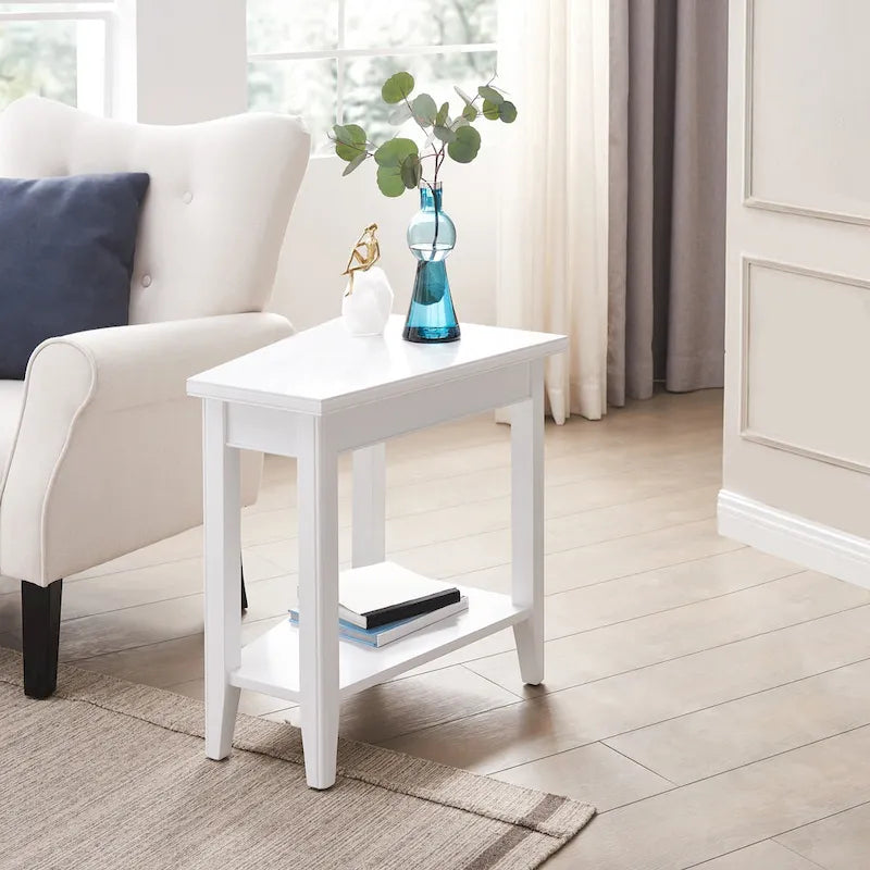 Table d’appoint en forme de coin pour fauteuil inclinable, avec étagère