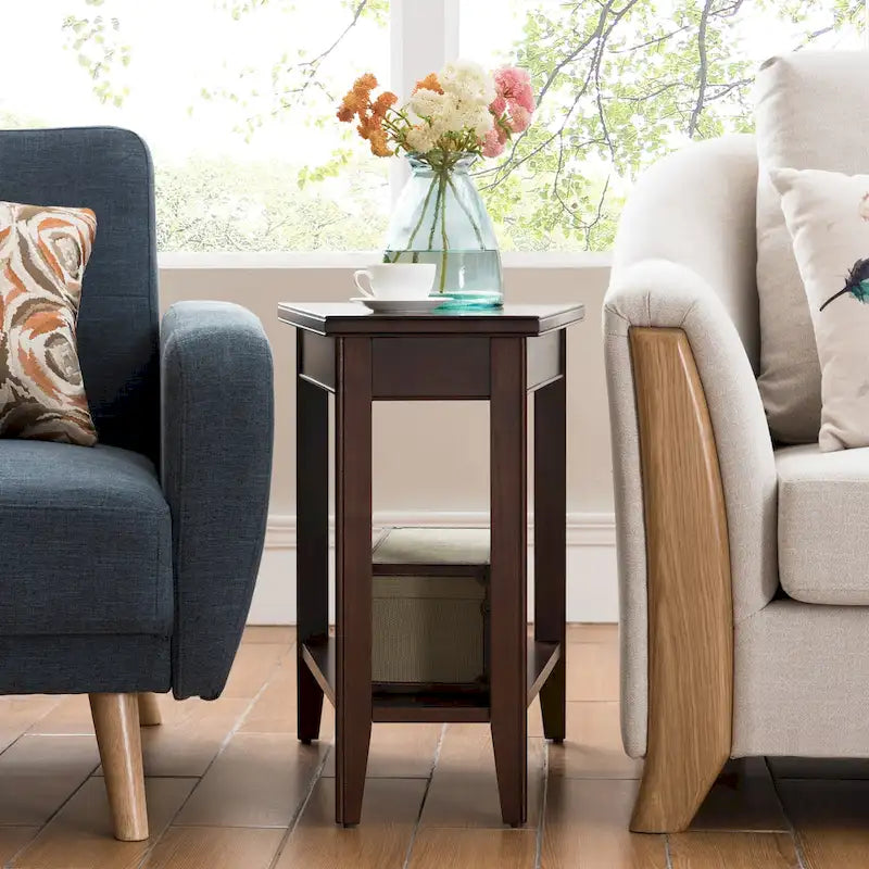 Table d’appoint en forme de coin pour fauteuil inclinable, avec étagère