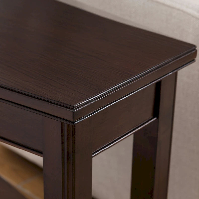 Table d’appoint en forme de coin pour fauteuil inclinable, avec étagère