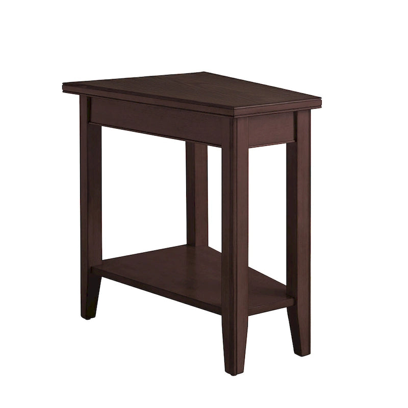 Table d’appoint en forme de coin pour fauteuil inclinable, avec étagère