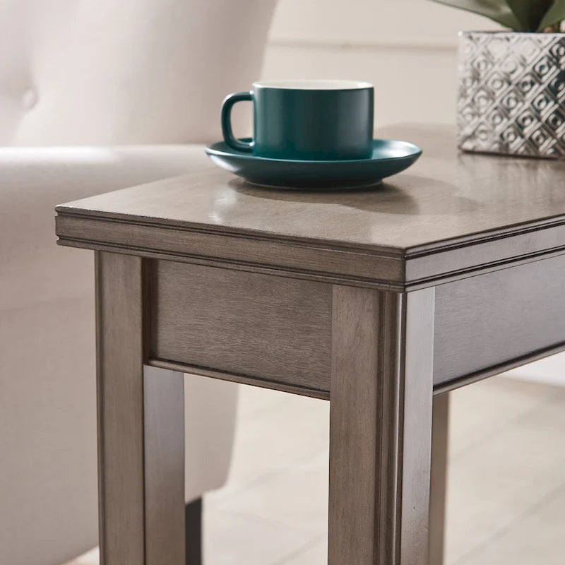 Table d’appoint en forme de coin pour fauteuil inclinable, avec étagère