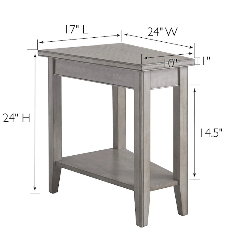 Table d’appoint en forme de coin pour fauteuil inclinable, avec étagère