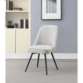 Silla lateral de comedor de tela, silla decorativa moderna con patas de metal negro
