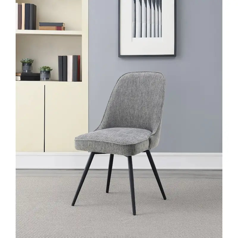 Chaise de salle à manger en tissu, chaise d’appoint moderne avec pieds en métal noir