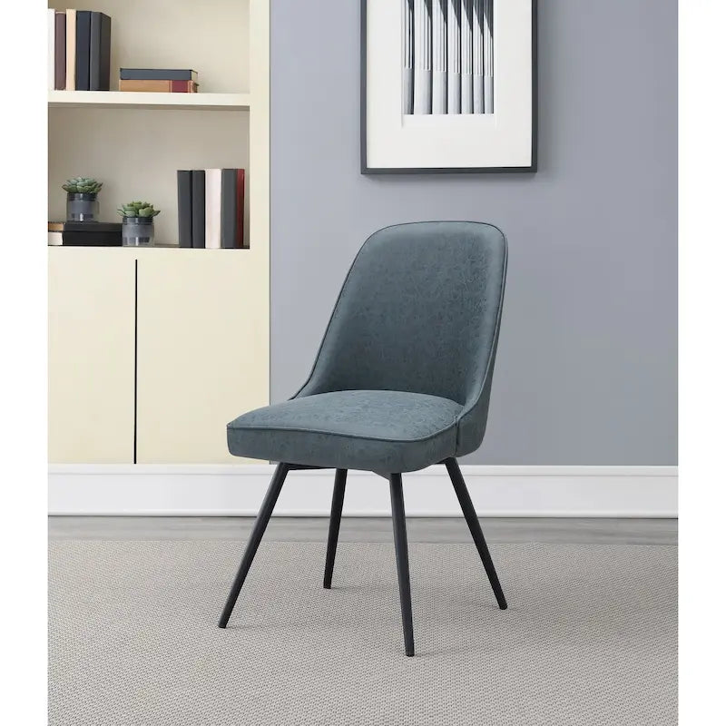 Chaise de salle à manger en tissu, chaise d’appoint moderne avec pieds en métal noir