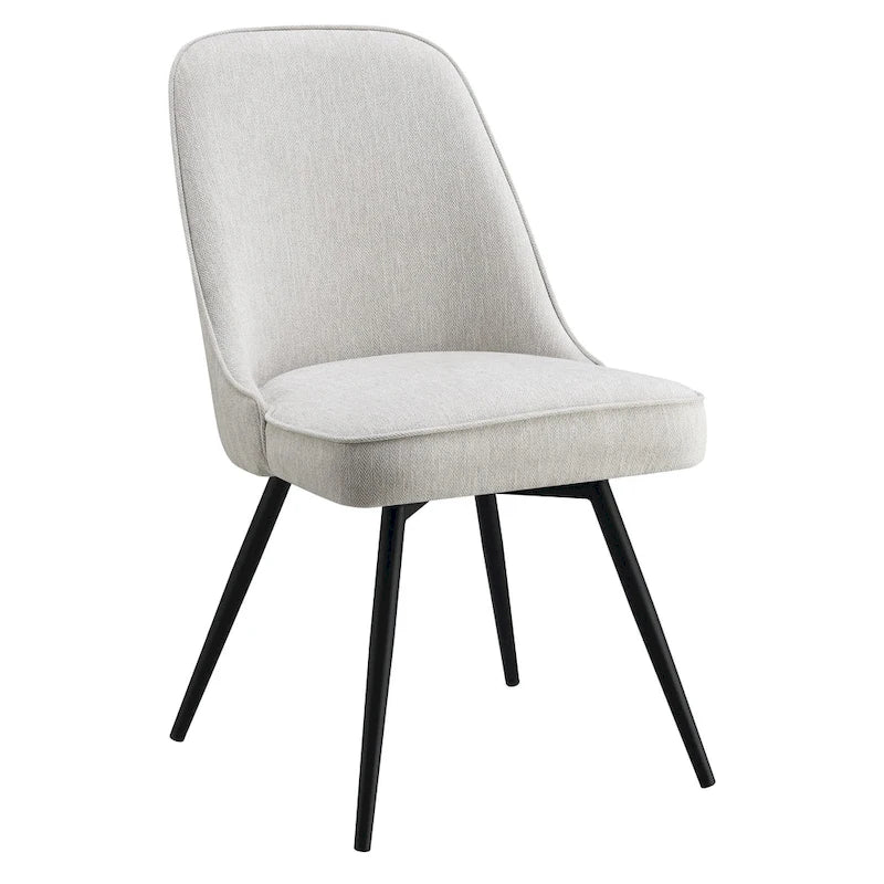 Chaise de salle à manger en tissu, chaise d’appoint moderne avec pieds en métal noir