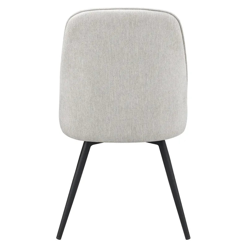 Silla lateral de comedor de tela, silla decorativa moderna con patas de metal negro