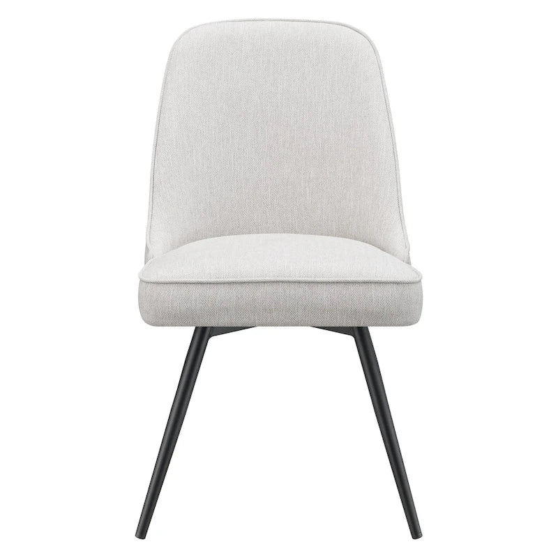 Silla lateral de comedor de tela, silla decorativa moderna con patas de metal negro