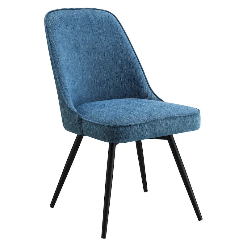 Silla lateral de comedor de tela, silla decorativa moderna con patas de metal negro