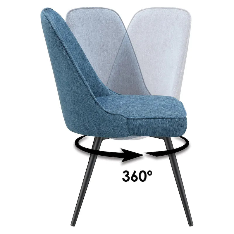 Silla lateral de comedor de tela, silla decorativa moderna con patas de metal negro