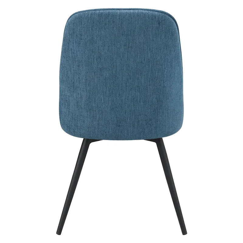 Silla lateral de comedor de tela, silla decorativa moderna con patas de metal negro