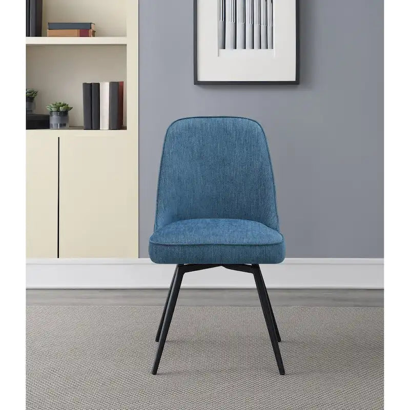 Silla lateral de comedor de tela, silla decorativa moderna con patas de metal negro