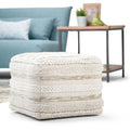 Pouf carré bohème à motif tissé sur métier à tisser